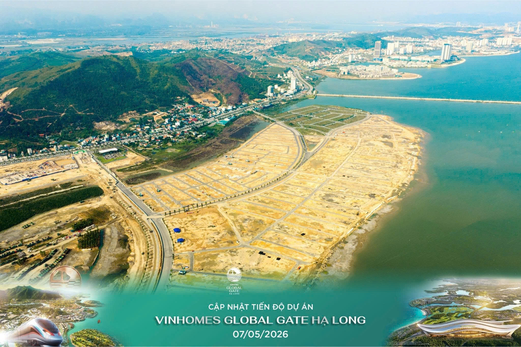 Tiến độ xây dựng Vinhomes Global Gate Hạ Long-Quảng Ninh siêu dự án kỳ quan bên vịnh di sản
